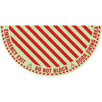 "Emergency Exit" Half Circle Swing Door Floor Sign, Adhesive, English with Pictogram Northern Industrial Supply Inc.