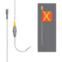 Safety Whip&reg; All-Weather Super-Duty Warning Whips with Constant LED Light, Spring Mount, 3' High, Orange with Reflective Northern Industrial Supply Inc.