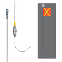 Safety Whip&reg; All-Weather Super-Duty Warning Whips with Constant LED Light, Spring Mount, 10' High, Orange with Reflective Northern Industrial Supply Inc.