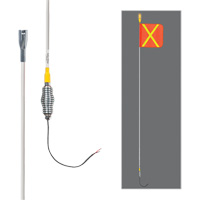 Safety Whip&reg; All-Weather Super-Duty Warning Whips with Constant LED Light, Spring Mount, 12' High, Orange with Reflective Northern Industrial Supply Inc.