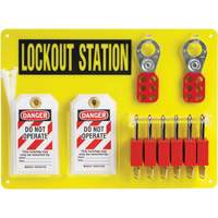 Lockout Board with Keyed Different Nylon Safety Lockout Padlocks, Plastic Padlocks, 6 Padlock Capacity, Padlocks Included Northern Industrial Supply Inc.