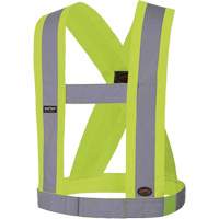 5492 Bretelles de s&eacute;curit&eacute; r&eacute;glable de 4" de large, R&eacute;pond ou surpasse la norme CSA Z96 classe 2 - niveau 2, Jaune lime haute visibilit&eacute;, Couleur r&eacute;fl&eacute;chissante Argent, Taille unique Northern Industrial Supply Inc.