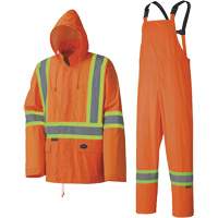 5598 Combinaison de pluie imperm&eacute;able et l&eacute;g&egrave;re, Polyester/PVC, Petit, Orange haute visibilit&eacute; Northern Industrial Supply Inc.