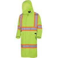 5631 Manteau long imperm&eacute;able The Rock 300D, Polyester, Petit, Jaune lime haute visibilit&eacute; Northern Industrial Supply Inc.