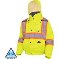 5033 Veste aviateur de s&eacute;curit&eacute; imperm&eacute;able et matelass&eacute;e pour l'hiver, Polyester, Jaune lime haute visibilit&eacute;, Petit Northern Industrial Supply Inc.