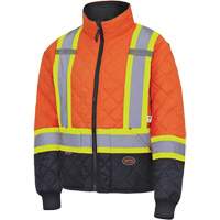 5015 Manteau matelass&eacute; pour cong&eacute;lateur, Polyester, Noir/Orange haute visibilit&eacute;, T-petit Northern Industrial Supply Inc.