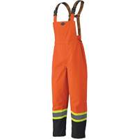 5404 Salopettes imperm&eacute;ables 300D Trilobal antid&eacute;chirure, Polyester, Petit, Noir/Orange haute visibilit&eacute; Northern Industrial Supply Inc.