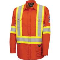 7743 FR-Tech&reg; Flame-Resistant Safety Shirt, Small, High Visibility Orange Northern Industrial Supply Inc.