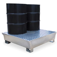 Ultra-Spill Pallet en acier, 4 barils, Capacit&eacute; de d&eacute;versement 68 gal. US, 49,1" x 47,1" x 10,9" Northern Industrial Supply Inc.