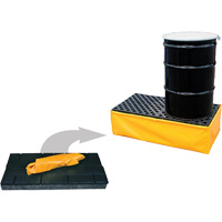 Ultra-Spill Pallet flexible, 2 barils, Capacit&eacute; de d&eacute;versement 66 gal. US, 48" x 24" x 14" Northern Industrial Supply Inc.