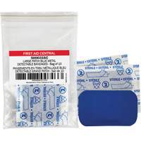 Blue Adhesive Bandages, Rectangular/Square, 3", Fabric Metal Detectable, Non-Sterile Northern Industrial Supply Inc.
