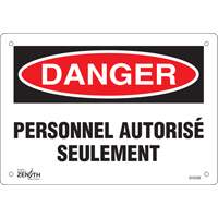 "Personnel autoris&eacute; seulement" Sign, 7" x 10", Plastic, French Northern Industrial Supply Inc.
