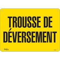"Trousse de d&eacute;versement" Sign, 10" x 14", Plastic, French Northern Industrial Supply Inc.
