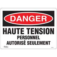 "Haute tension" Sign, 10" x 14", Vinyl, French Northern Industrial Supply Inc.