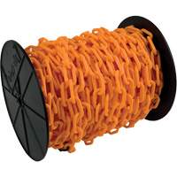 Heavy-Duty Plastic Safety Chain, Orange, 2" Link, 100' Length Northern Industrial Supply Inc.