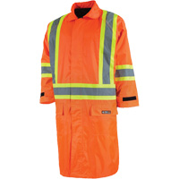 Imperm&eacute;able long avec capuchon amovible, Nylon/PVC, Petit, Orange haute visibilit&eacute; Northern Industrial Supply Inc.