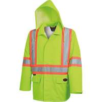 5628 Manteau de s&eacute;curit&eacute; imperm&eacute;able The Rock, Polyester/Polyur&eacute;thane, Jaune lime haute visibilit&eacute;, Petit Northern Industrial Supply Inc.
