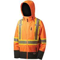5220 Manteau de s&eacute;curit&eacute; imperm&eacute;able &agrave; coquille souple de premi&egrave;re qualit&eacute;, Polyester, Orange haute visibilit&eacute;, 2T-Grand Northern Industrial Supply Inc.