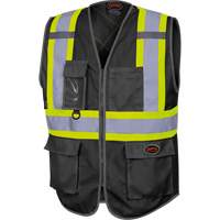 6959BK Veste de s&eacute;curit&eacute; haute visibilit&eacute; en tricot chaîne avec fermeture &agrave; glissi&egrave;re, Noir, T-petit, Polyester Northern Industrial Supply Inc.