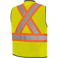6895 Veste de s&eacute;curit&eacute; haute visibilit&eacute; bicolore avec fermeture &agrave; glissi&egrave;re sur tout le devant, Noir/Jaune lime haute visibilit&eacute;, 2T-Grand/3T-Grand, Polyester Northern Industrial Supply Inc.