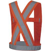 5491 Bretelles ajustables de s&eacute;curit&eacute; haute visibilit&eacute; de 4" de largeur, R&eacute;pond ou surpasse la norme CSA Z96 classe 2 - niveau 2, Orange haute visibilit&eacute;, Couleur r&eacute;fl&eacute;chissante Argent, Taille unique Northern Industrial Supply Inc.