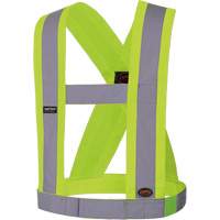 5493 Bretelles ajustables de s&eacute;curit&eacute; haute visibilit&eacute; de 4" de largeur, R&eacute;pond ou surpasse la norme CSA Z96 classe 2 - niveau 2, Jaune lime haute visibilit&eacute;, Couleur r&eacute;fl&eacute;chissante Argent, Taille uniq Northern Industrial Supply Inc.