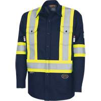 7742SF FR-TECH&reg; High-Visibility 88/12 Arc-Rated Safety Shirt, Small, Navy Blue Northern Industrial Supply Inc.