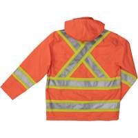 Ripstop Safety Rain Jacket, Polyester, X-Small, High Visibility Orange Northern Industrial Supply Inc.