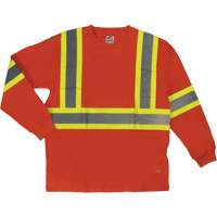 T-shirt de s&eacute;curit&eacute; &agrave; manches longues, Coton, T-petit, Orange haute visibilit&eacute; Northern Industrial Supply Inc.