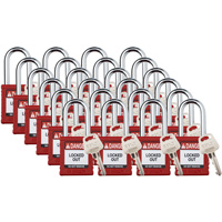 Velocity Lockout Padlocks, Red, Keyed Different, Nylon, 1-1/2" Width Northern Industrial Supply Inc.