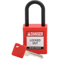 Velocity Safety Lockout Padlock, Red, Keyed Different, Nylon, 1-1/2" Width Northern Industrial Supply Inc.