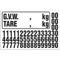 Trousse de num&eacute;rotation de la masse brute du v&eacute;hicule (MBV) pour camion, Num&eacute;ros/lettres/ponctuation assortis, Noir Northern Industrial Supply Inc.