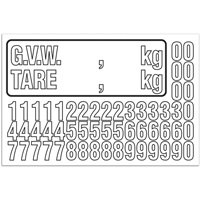 Trousse de num&eacute;rotation de la masse brute du v&eacute;hicule (MBV) pour camion, Num&eacute;ros/lettres/ponctuation assortis, Blanc Northern Industrial Supply Inc.
