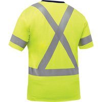 Chemise &agrave; manches courtes et X au dos Bisley, Poly-coton, Petit, Jaune lime haute visibilit&eacute; Northern Industrial Supply Inc.