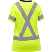 Chemise &agrave; manches courtes et X au dos Bisley pour femmes, Poly-coton, Petit, Jaune lime haute visibilit&eacute; Northern Industrial Supply Inc.
