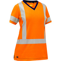 Chemise &agrave; manches courtes et X au dos Bisley pour femmes, Poly-coton, Petit, Orange haute visibilit&eacute; Northern Industrial Supply Inc.
