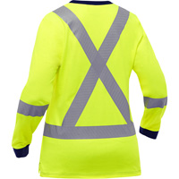 Chemise &agrave; manches longues et X au dos Bisley pour femmes, Poly-coton, Petit, Jaune lime haute visibilit&eacute; Northern Industrial Supply Inc.