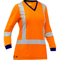 Chemise &agrave; manches longues et X au dos Bisley pour femmes, Poly-coton, Petit, Orange haute visibilit&eacute; Northern Industrial Supply Inc.