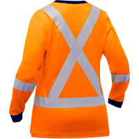 Chemise &agrave; manches longues et X au dos Bisley pour femmes, Poly-coton, Petit, Orange haute visibilit&eacute; Northern Industrial Supply Inc.