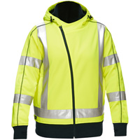 Coton ouat&eacute; doubl&eacute; de sherpa avec capuchon &agrave; fermeture &eacute;clair compl&egrave;te et X au dos Bisley pour femmes, Petit, Jaune lime haute visibilit&eacute; Northern Industrial Supply Inc.