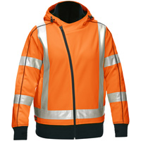 Coton ouat&eacute; doubl&eacute; de sherpa avec capuchon &agrave; fermeture &eacute;clair compl&egrave;te et X au dos Bisley pour femmes, Petit, Orange haute visibilit&eacute; Northern Industrial Supply Inc.