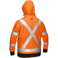 Coton ouat&eacute; doubl&eacute; de sherpa avec capuchon &agrave; fermeture &eacute;clair compl&egrave;te et X au dos Bisley pour femmes, Petit, Orange haute visibilit&eacute; Northern Industrial Supply Inc.