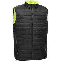 Bisley&reg; X-Back Reversible Puffer Vest, High Visibility Lime-Yellow, Small, Polyester Northern Industrial Supply Inc.