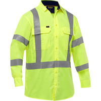 Chemise de travail &agrave; manches longues et X au dos Bisley avec X-Airflow, Poly-coton, Petit, Jaune lime haute visibilit&eacute; Northern Industrial Supply Inc.