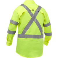 Chemise de travail &agrave; manches longues et X au dos Bisley avec X-Airflow, Poly-coton, Petit, Jaune lime haute visibilit&eacute; Northern Industrial Supply Inc.