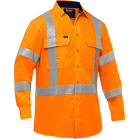 Chemise de travail &agrave; manches longues et X au dos Bisley avec X-Airflow, Poly-coton, Petit, Orange haute visibilit&eacute; Northern Industrial Supply Inc.