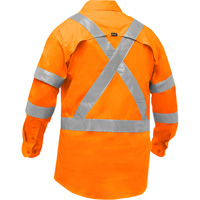 Chemise de travail &agrave; manches longues et X au dos Bisley avec X-Airflow, Poly-coton, Petit, Orange haute visibilit&eacute; Northern Industrial Supply Inc.