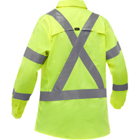 Chemise de travail &agrave; manches longues et X au dos Bisley avec X-Airflow pour femmes, Poly-coton, Petit, Jaune lime haute visibilit&eacute; Northern Industrial Supply Inc.