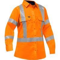 Chemise de travail &agrave; manches longues et X au dos Bisley avec X-Airflow pour femmes, Poly-coton, Petit, Orange haute visibilit&eacute; Northern Industrial Supply Inc.
