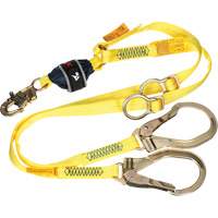 Twin-Leg Tie-Back Web Shock-Absorbing Lanyard, 6', Rebar Hook Center, Snap Hook Leg Ends, Polyester Northern Industrial Supply Inc.